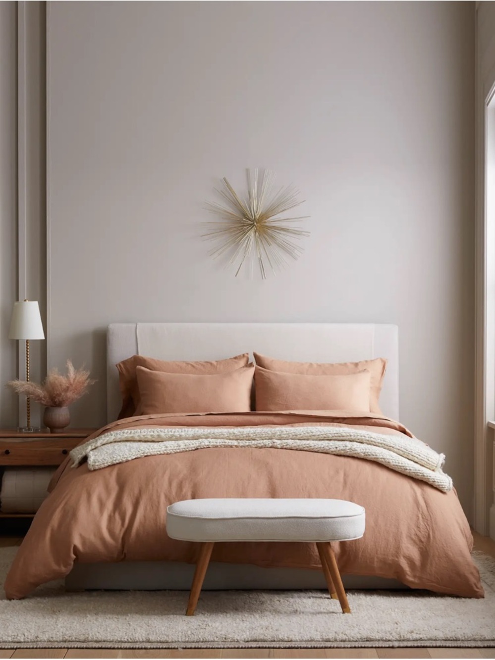 New Quince European Linen Duvet Cover Twin - Desert Sunset $134